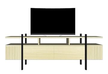 F2370_Meuble TV Chêne et wengé sur mesure