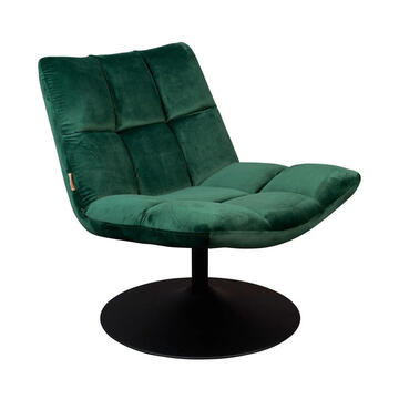 Fauteuil DUTCHBONE Bar pivotant velours or pied métal noir