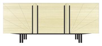 GA1155_Buffet 3 portes_GATSBY chêne blanchi et wengé noir bois massif piétement métal doublé