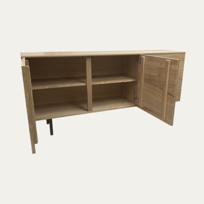 Buffet Ublo portes pleines pied H métal noir sur mesure made in bretagne
