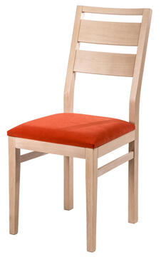 LELNAT chaise chêne massif barreaux de renfort assise tissu personnalisable made in france