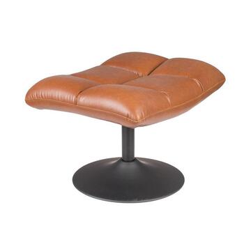 Pouf repose pieds assorti au fauteuil pivotant DUTCHBONE simili camel pied métal noir