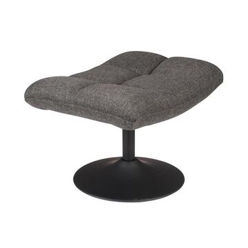 Pouf repose pieds assorti au fauteuil pivotant DUTCHBONE tissu gris foncé pied métal noir