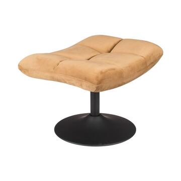 Pouf repose pieds assorti au fauteuil pivotant DUTCHBONE velours or pied métal noir
