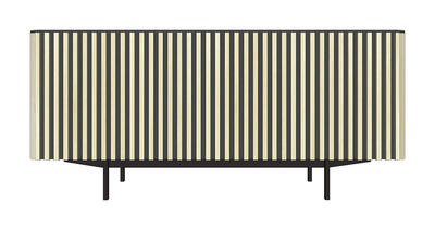 T1265 Buffet 3 portes ouvrantes tasseaux pied métal bateau_CHENE blanchi made in France personnalisable