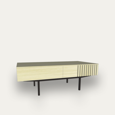 T2260_TABLE BASSE 2 tiroirs Chêne blanchi face-1