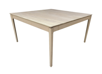B1554_TABLE bridge carrée 1 allonge papillon en bout chêne blanchi sur mesure made in France