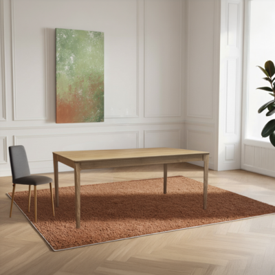 Table bridge tout chêne blanchi pieds et coins arrondis avec ou sans allonge fabrication française chaise rob