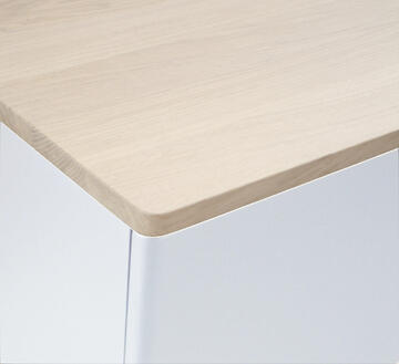 Table de chevet Chêne blanchi et laqué sur mesure