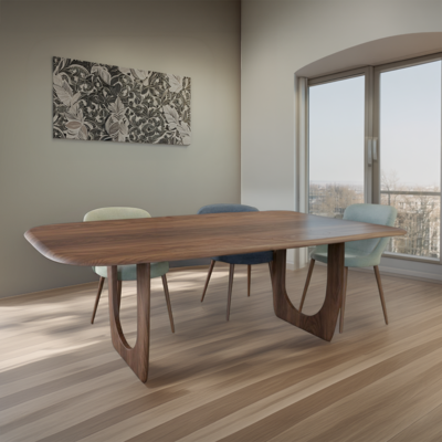 Table ovale ublo noyer naturel bois 100 % massif sur mesure avec ou sans allonges made in bretagne