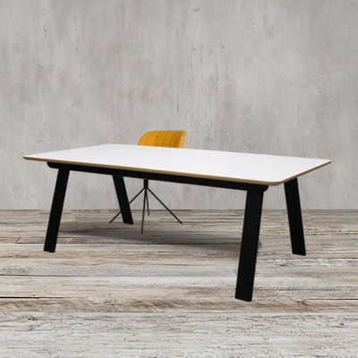 Table oxygen fénix blanc coins et chants arrondis
