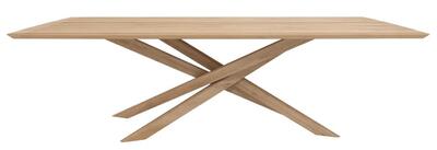 Table mikado dessus et piétement chêne blanchi