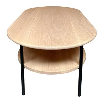 U2571_Table basse Ublo double plateau chêne blanchi piétement métal noir made in bretagne