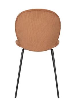 ZUIBON velours terracotta pied métal noir dos