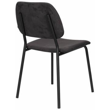 ZUIDARB chaise tissu anthracite pied métal noir