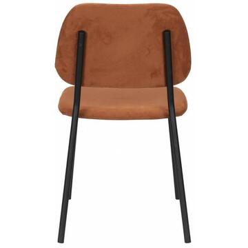 ZUIDARB chaise tissu terracotta pied métal noir tubulaire