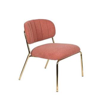 ZUIJOL chaise salon tissu rose pied métal doré