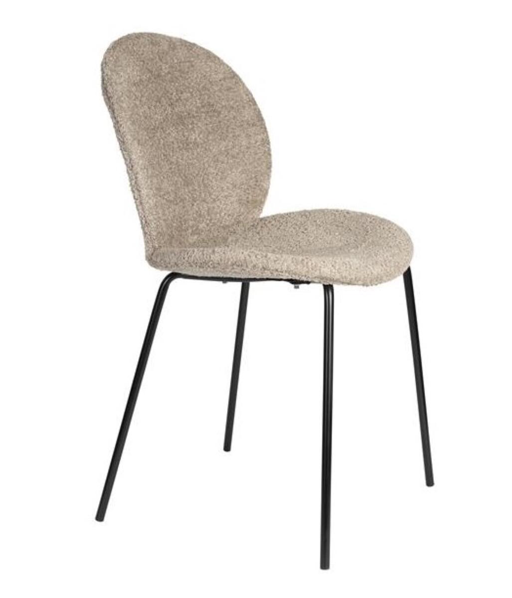 ZUIBON tissu bouclette beige pied métal noir